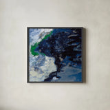 Northern Coast I by Silvia Vassileva. Shown in a sleek black glass frame for a contemporary gallery look. Available as an archival giclee rolled canvas, fine art paper, or poster print. SKU 61060a.