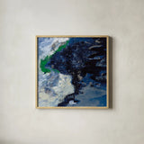 Northern Coast I by Silvia Vassileva. Shown in a natural wood glass frame for a timeless modern aesthetic. Available as an archival giclee rolled canvas, fine art paper, or poster print. SKU 61060a.