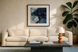 Northern Coast I by Silvia Vassileva. Displayed in a glass frame with matte in a clean modern living room. Available as an archival giclee rolled canvas, fine art paper, or poster print. SKU 61060a.