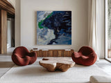 Northern Coast I by Silvia Vassileva. Shown as extra-large giant wall art in a modern living room. Available as an archival giclee rolled canvas, fine art paper, or poster print. SKU 61060a.