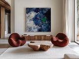 Northern Coast III by Silvia Vassileva. Shown as extra-large giant wall art in a modern living room. Available as an archival giclee rolled canvas, fine art paper, or poster print. SKU 61062a.
