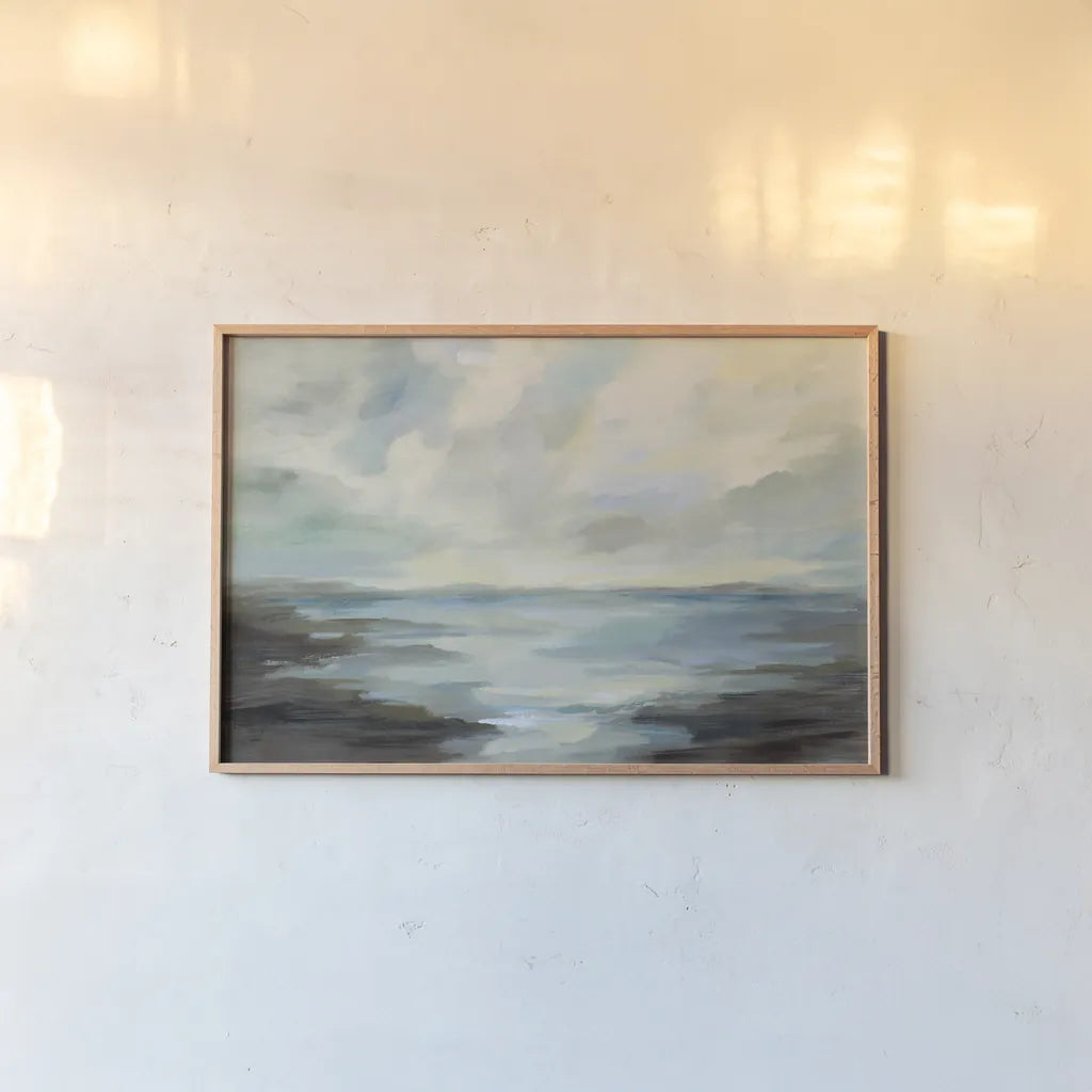 Northern Lagoon by Silvia Vassileva. shown as a paper print in a natural frame. Available as a archival giclee rolled canvas, fine art paper, or poster print. SKU 61070i.