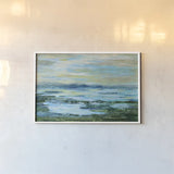 Northern Lake Green by Silvia Vassileva. shown as a paper print in a white frame. Available as a archival giclee rolled canvas, fine art paper, or poster print. SKU 28967i.