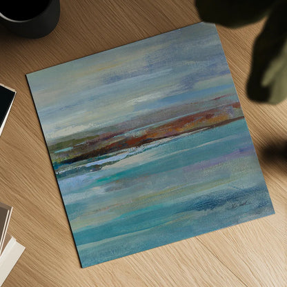 Northern Shore Square II by Silvia Vassileva. Shown as a detailed flat fine art print, highlighting archival giclee quality. Available as an archival giclee rolled canvas, fine art paper, or poster print. SKU 13167a.