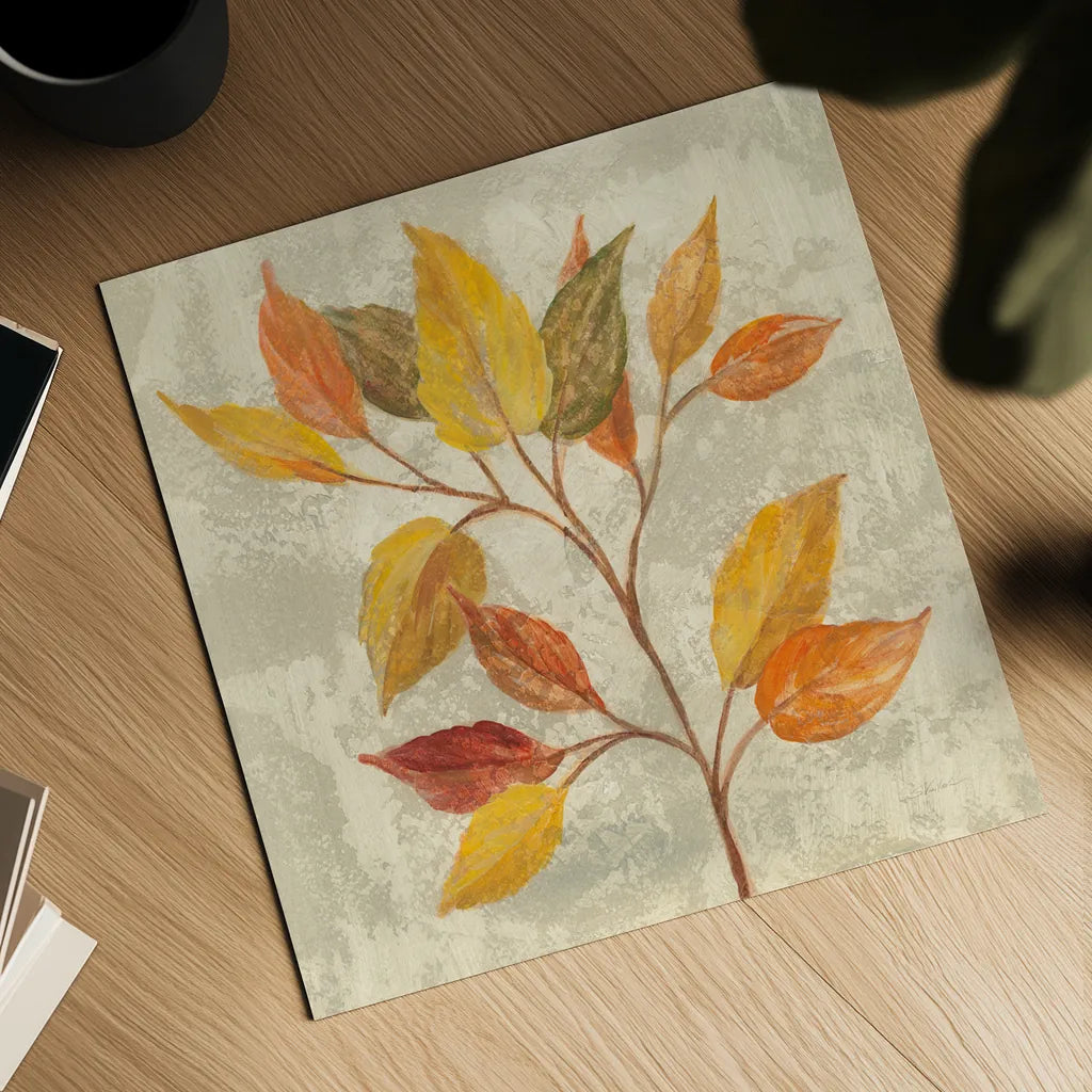 November Leaves II by Silvia Vassileva. Shown as a detailed flat fine art print, highlighting archival giclee quality. Available as an archival giclee rolled canvas, fine art paper, or poster print. SKU 48844a.
