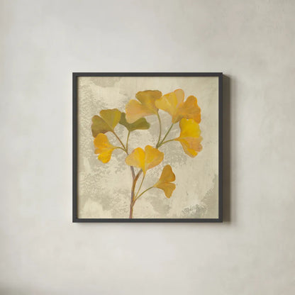 November Leaves III by Silvia Vassileva. Shown in a sleek black glass frame for a contemporary gallery look. Available as an archival giclee rolled canvas, fine art paper, or poster print. SKU 48845a.