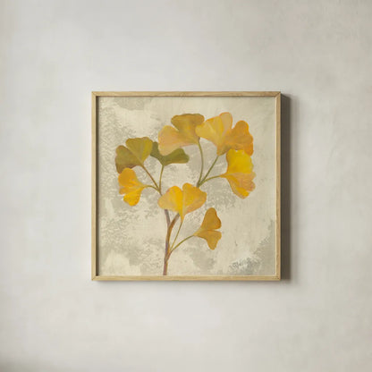 November Leaves III by Silvia Vassileva. Shown in a natural wood glass frame for a timeless modern aesthetic. Available as an archival giclee rolled canvas, fine art paper, or poster print. SKU 48845a.
