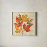November Leaves IV by Silvia Vassileva. Shown in a crisp white glass frame for a clean and minimalist style. Available as an archival giclee rolled canvas, fine art paper, or poster print. SKU 48846a.