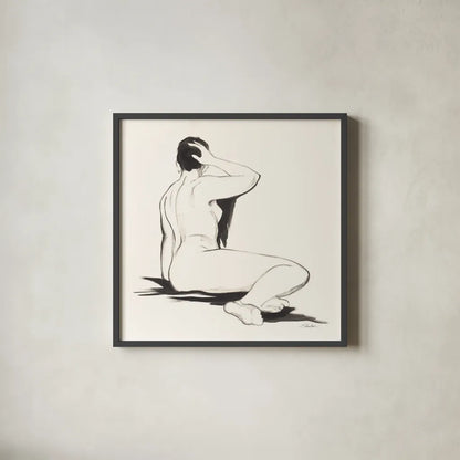 Nude III by Silvia Vassileva. Shown in a sleek black glass frame for a contemporary gallery look. Available as an archival giclee rolled canvas, fine art paper, or poster print. SKU 86868a.