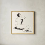 Nude III by Silvia Vassileva. Shown in a natural wood glass frame for a timeless modern aesthetic. Available as an archival giclee rolled canvas, fine art paper, or poster print. SKU 86868a.