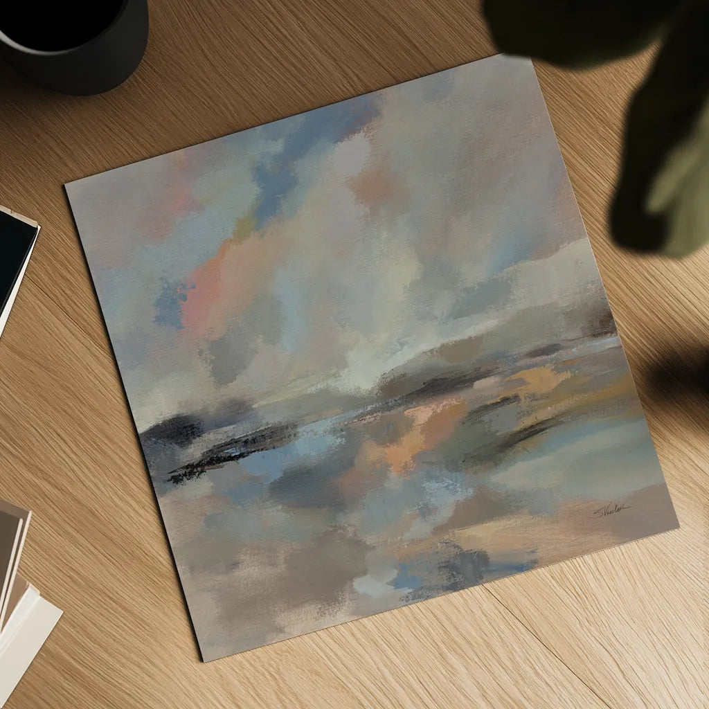 Oceanside Dusk by Silvia Vassileva. Shown as a detailed flat fine art print, highlighting archival giclee quality. Available as an archival giclee rolled canvas, fine art paper, or poster print. SKU 86937a.