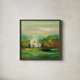 October Farm I v2 by Silvia Vassileva. Shown in a sleek black glass frame for a contemporary gallery look. Available as an archival giclee rolled canvas, fine art paper, or poster print. SKU 36986a.