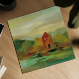 October Farm II by Silvia Vassileva. Shown as a detailed flat fine art print, highlighting archival giclee quality. Available as an archival giclee rolled canvas, fine art paper, or poster print. SKU 36380a.