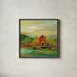 October Farm II by Silvia Vassileva. Shown in a sleek black glass frame for a contemporary gallery look. Available as an archival giclee rolled canvas, fine art paper, or poster print. SKU 36380a.