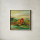 October Farm II by Silvia Vassileva. Shown in a natural wood glass frame for a timeless modern aesthetic. Available as an archival giclee rolled canvas, fine art paper, or poster print. SKU 36380a.