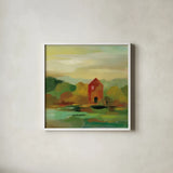 October Farm II by Silvia Vassileva. Shown in a crisp white glass frame for a clean and minimalist style. Available as an archival giclee rolled canvas, fine art paper, or poster print. SKU 36380a.