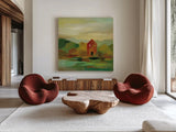 October Farm II by Silvia Vassileva. Shown as extra-large giant wall art in a modern living room. Available as an archival giclee rolled canvas, fine art paper, or poster print. SKU 36380a.