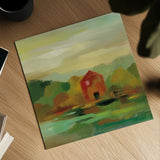 October Farm II v2 by Silvia Vassileva. Shown as a detailed flat fine art print, highlighting archival giclee quality. Available as an archival giclee rolled canvas, fine art paper, or poster print. SKU 36987a.