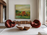 October Farm II v2 by Silvia Vassileva. Shown as extra-large giant wall art in a modern living room. Available as an archival giclee rolled canvas, fine art paper, or poster print. SKU 36987a.