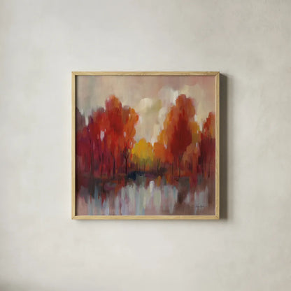 October Memories by Silvia Vassileva. Shown in a natural wood glass frame for a timeless modern aesthetic. Available as an archival giclee rolled canvas, fine art paper, or poster print. SKU 75992a.