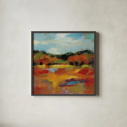 October Moment I by Silvia Vassileva. Shown in a sleek black glass frame for a contemporary gallery look. Available as an archival giclee rolled canvas, fine art paper, or poster print. SKU 29741a.