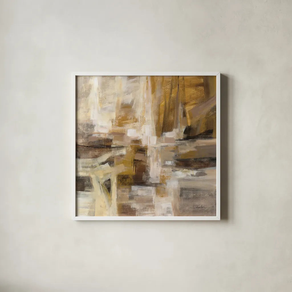 October Sunshine by Silvia Vassileva. Shown in a crisp white glass frame for a clean and minimalist style. Available as an archival giclee rolled canvas, fine art paper, or poster print. SKU 75993a.