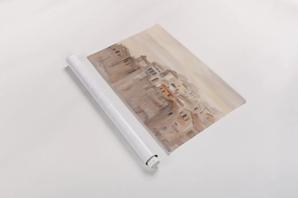 Old Town Italy by Silvia Vassileva. shown as a rolled paper print. Available as archival giclee rolled canvas, fine art paper, or poster print. SKU 89699i.