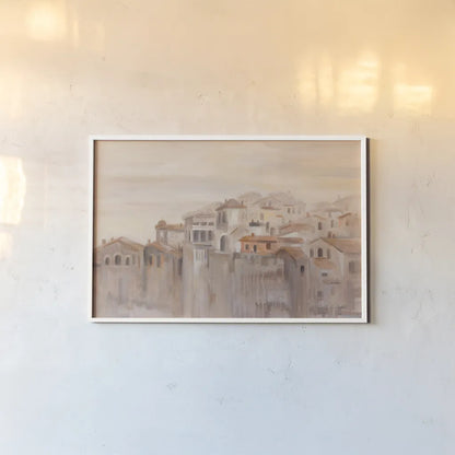 Old Town Italy by Silvia Vassileva. shown as a paper print in a white frame. Available as a archival giclee rolled canvas, fine art paper, or poster print. SKU 89699i.