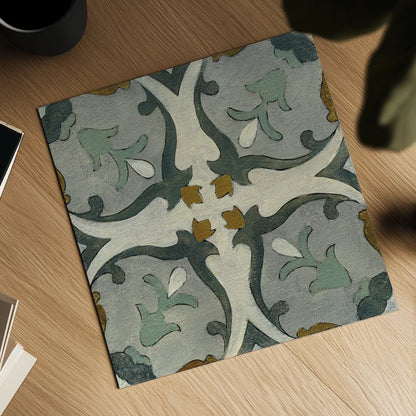 Old World Tile III by Silvia Vassileva. Shown as a detailed flat fine art print, highlighting archival giclee quality. Available as an archival giclee rolled canvas, fine art paper, or poster print. SKU 58094a.