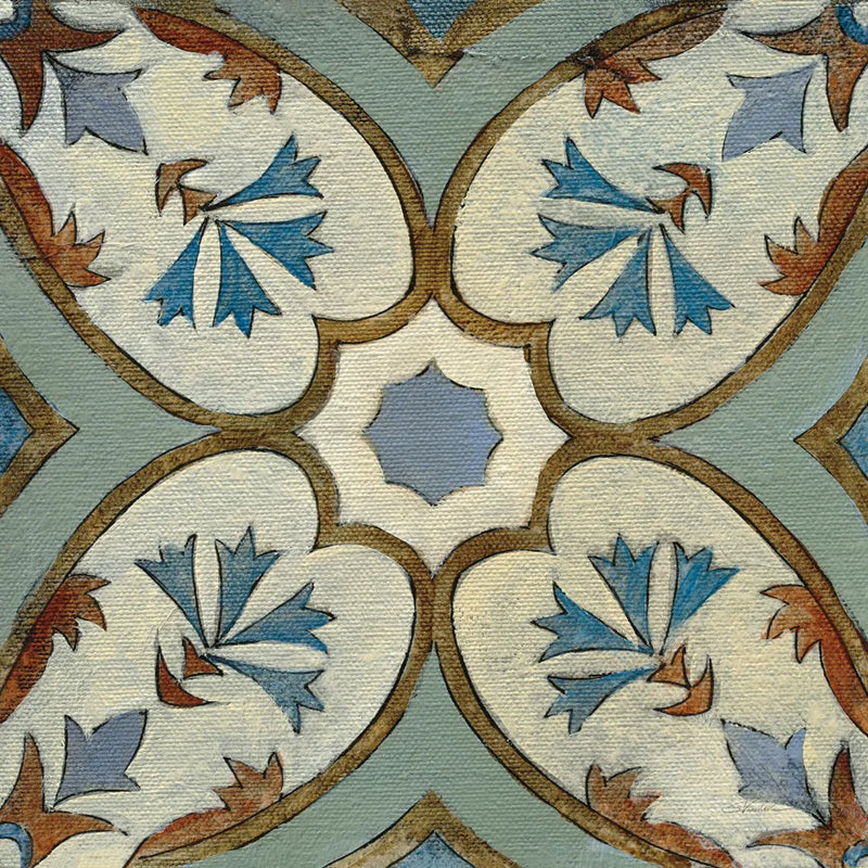 Old World Tile IV by Silvia Vassileva. SKU 58095a. Archival Giclee Fine art print for wall decor.