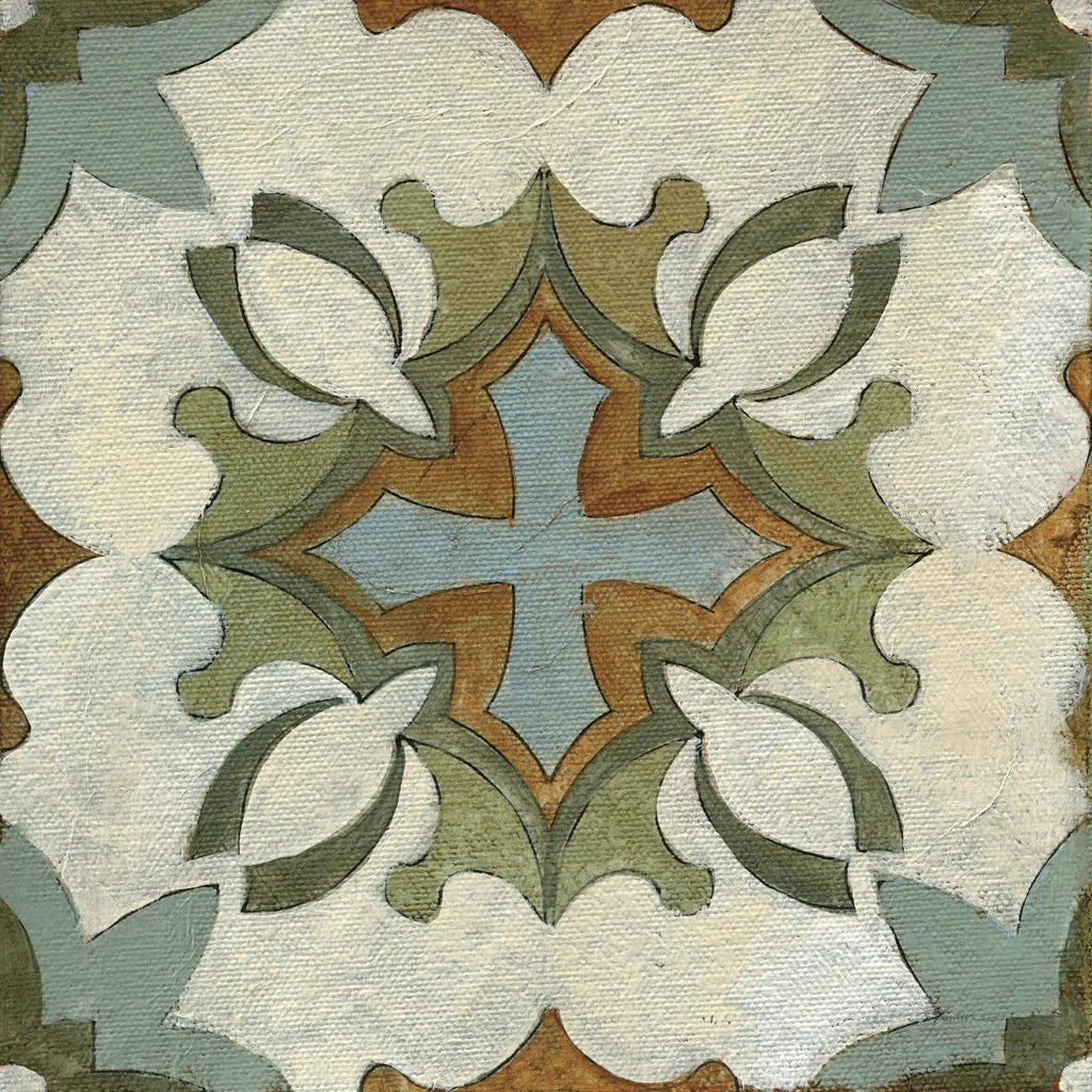 Old World Tile IX by Silvia Vassileva. SKU 58100a. Archival Giclee Fine art print for wall decor.