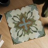 Old World Tile IX by Silvia Vassileva. Shown as a detailed flat fine art print, highlighting archival giclee quality. Available as an archival giclee rolled canvas, fine art paper, or poster print. SKU 58100a.