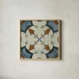 Old World Tile V by Silvia Vassileva. Shown in a natural wood glass frame for a timeless modern aesthetic. Available as an archival giclee rolled canvas, fine art paper, or poster print. SKU 58096a.