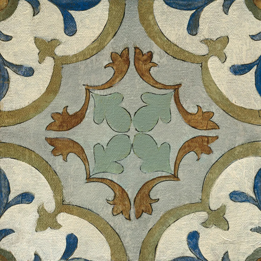 Old World Tile VIII by Silvia Vassileva. SKU 58099a. Archival Giclee Fine art print for wall decor.