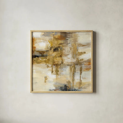 On the Bridge by Silvia Vassileva. Shown in a natural wood glass frame for a timeless modern aesthetic. Available as an archival giclee rolled canvas, fine art paper, or poster print. SKU 21928a.
