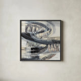 On the Road Sq by Silvia Vassileva. Shown in a sleek black glass frame for a contemporary gallery look. Available as an archival giclee rolled canvas, fine art paper, or poster print. SKU 80855a.
