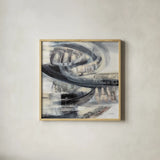 On the Road Sq by Silvia Vassileva. Shown in a natural wood glass frame for a timeless modern aesthetic. Available as an archival giclee rolled canvas, fine art paper, or poster print. SKU 80855a.