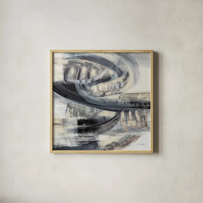 On the Road Sq by Silvia Vassileva. Shown in a natural wood glass frame for a timeless modern aesthetic. Available as an archival giclee rolled canvas, fine art paper, or poster print. SKU 80855a.