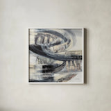 On the Road Sq by Silvia Vassileva. Shown in a crisp white glass frame for a clean and minimalist style. Available as an archival giclee rolled canvas, fine art paper, or poster print. SKU 80855a.