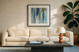 Organ Music by Silvia Vassileva. Displayed in a glass frame with matte in a clean modern living room. Available as an archival giclee rolled canvas, fine art paper, or poster print. SKU 67009a.