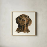 Oscar by Silvia Vassileva. Shown in a natural wood glass frame for a timeless modern aesthetic. Available as an archival giclee rolled canvas, fine art paper, or poster print. SKU 56024a.