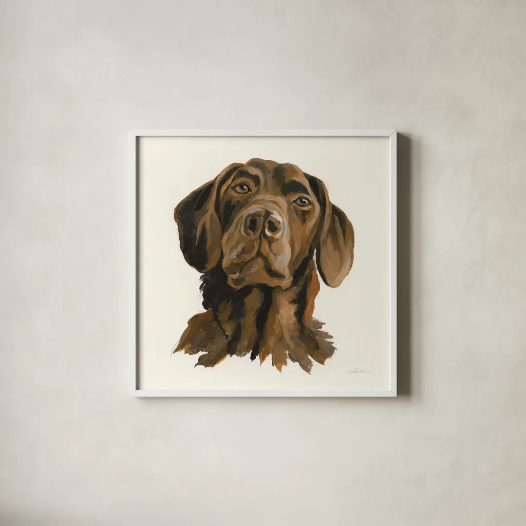 Oscar by Silvia Vassileva. Shown in a crisp white glass frame for a clean and minimalist style. Available as an archival giclee rolled canvas, fine art paper, or poster print. SKU 56024a.