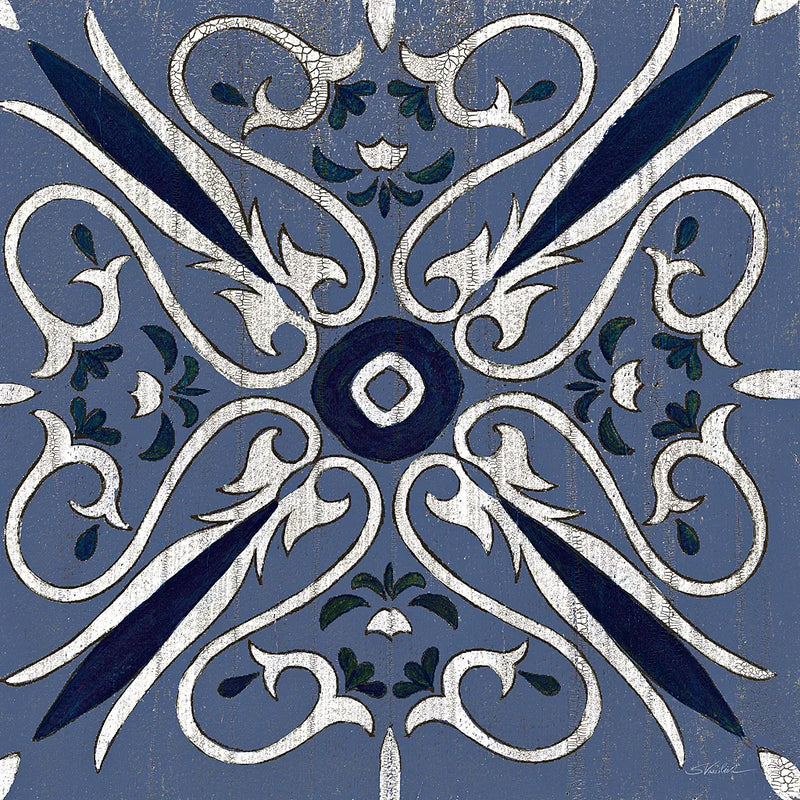 Oxford I Indigo and Cream by Silvia Vassileva. SKU 29278a. Archival Giclee Fine art print for wall decor.