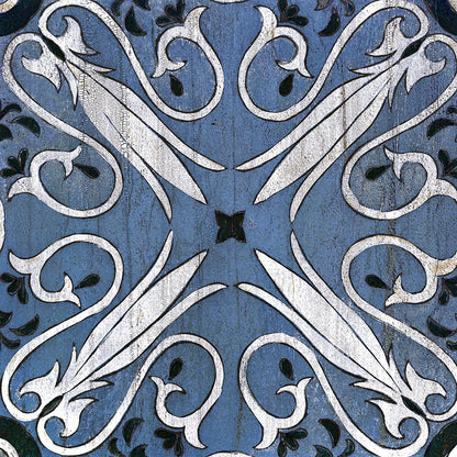 Oxford II Indigo and Cream by Silvia Vassileva. SKU 29279a. Archival Giclee Fine art print for wall decor.