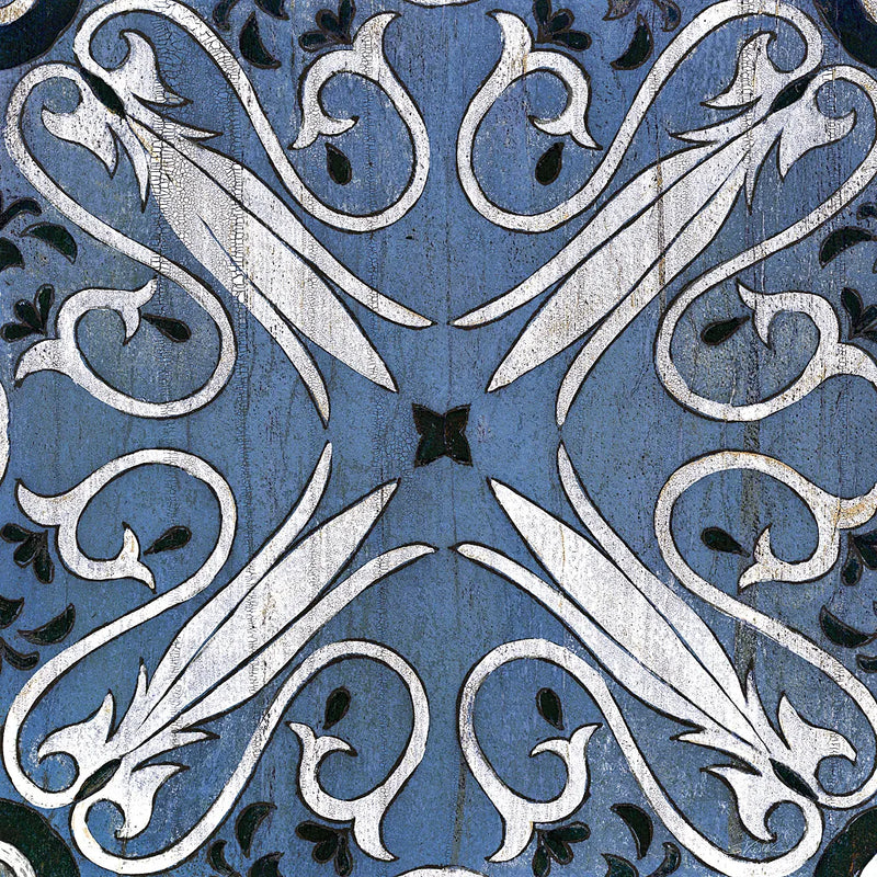 Oxford II Indigo and Cream by Silvia Vassileva. SKU 29279a. Archival Giclee Fine art print for wall decor.