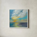 Pacific Light by Silvia Vassileva. Shown in a crisp white glass frame for a clean and minimalist style. Available as an archival giclee rolled canvas, fine art paper, or poster print. SKU 80856a.