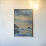 Pacific Sunset Crop by Silvia Vassileva. shown as a paper print in a natural frame. Available as a archival giclee rolled canvas, fine art paper, or poster print. SKU 54375h.
