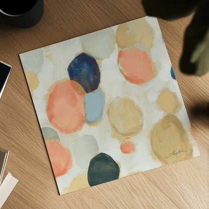 Painted Pebbles II Boho by Silvia Vassileva. Shown as a detailed flat fine art print, highlighting archival giclee quality. Available as an archival giclee rolled canvas, fine art paper, or poster print. SKU 67875a.