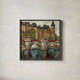 Paris  Late Summer II by Silvia Vassileva. Shown in a sleek black glass frame for a contemporary gallery look. Available as an archival giclee rolled canvas, fine art paper, or poster print. SKU 3792a.