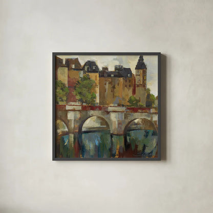 Paris  Late Summer II by Silvia Vassileva. Shown in a sleek black glass frame for a contemporary gallery look. Available as an archival giclee rolled canvas, fine art paper, or poster print. SKU 3792a.